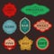 Collection of retro vintage colorful design labels