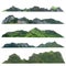 collection rock mountain hill with  green forest isolate on white background