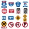 Collection of route signs. Vector illustration decorative design