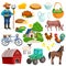 Collection Of Rural Decorative Cartoon Icons