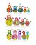 Collection of russian nesting dolls, Matryoshka for your design