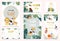 Collection of safari background set with giraffe,fox,monkey,zebra.Vector illustration for birthday invitation,postcard and sticker