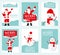 Collection of santa claus. Cute Santa Claus celebrating Christmas