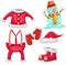 Collection of santa clothes