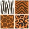 Collection of seamless animals skins textures
