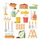 Collection seasonal gardening elements isometric icon vector illustration farming agronomy