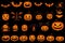 A collection of separated halloween motifs isolated