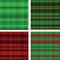 Collection set of 4 Christmas plaid tartan seamless patterns