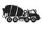 Collection Set Constructions mixer Vehicles flat isolated vector Silhouettes