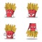 Collection set french fries cartoon character