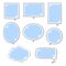 Collection set of hand drawing line frame border, speech bubble balloon with quotation marks, think, whisper, speak, talk