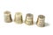 Collection set ot four decorative thimbles with etching with Greek aphorisms