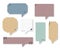 Collection set of retro game 8 bit pixel blank speech bubble balloon, text box banner, pastel color