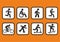 Collection, set symbols, path for pedestrian and sports people, eps.