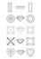 Collection shapes of diamond. Wirefram