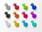 Collection of shiny colorful office realistic pins. Vector illustration. EPS