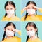 Collection of sick Girl child in medical mask