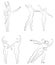 Collection. Silhouette of a ballet actor. The woman and the man have beautiful slender figures. Girl ballerina and boyfriend