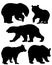 A collection of silhouettes of bears