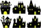 Collection of silouette castles of halloween