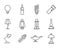 Collection of Simple Lamps Line Icon Design.