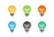 Collection of simple lightbulbs, simple light bulb icon set - Vector