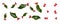 A collection of small smooth holly leaves with red berries for Christmas decoration
