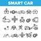 Collection Smart Car Elements Icons Set Vector