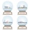 Collection of snow globes with Singapore, Kuala Lumpur, Tokyo and Seoul city skylines