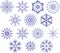 Collection of snowflakes, vector