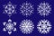 Collection snowflakes for winter design, vector