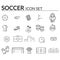 Collection of soccer icons. Vector illustration decorative design