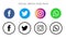 Collection of social media icons and logos