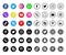 Collection of social media icons and logos