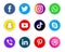 Collection of social media icons and logos