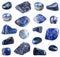 Collection of Sodalite and Dumortierite gemstones