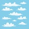 Collection of some different cartoon clouds.