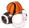 Collection of sport ball with soccer, rugby, baseball and basket