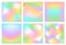 Collection of square blurred soft colorful easter spring fresh smooth pink blue green yellow white colors smooth gradient flow te