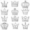 Collection stock various crown doodles