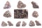 Collection of stone mineral Olivine