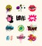 Collection of street graffiti lettering elements with grunge fonts. Vector urban savage spray paint art. Cool colorful teenage