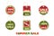 Collection of style watermelons summer sale tags or labels.
