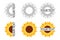 Collection of sunflower icons banners package labels templates