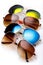 Collection of sunglasses no name on white background