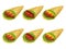 collection of tasty mexican burrito icon on white background.