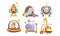 Collection of Toy Transport with Cute Animals, Funny Panda, Unicorn, Owl, Giraffe, Horse, Snail Driving Various Types of