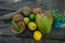 Collection of tropical fruits - Coconut, Mango, Yuca