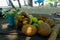 Collection of tropical fruits - Coconut, Mango, Yuca