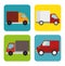 collection trucks delivery icons design